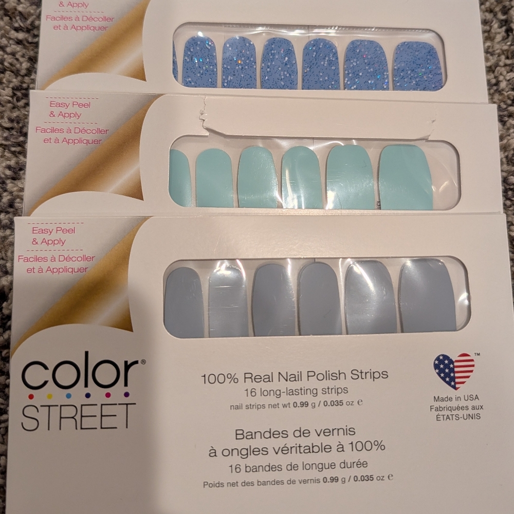 Color Street Blue and Teal Press-On Nails